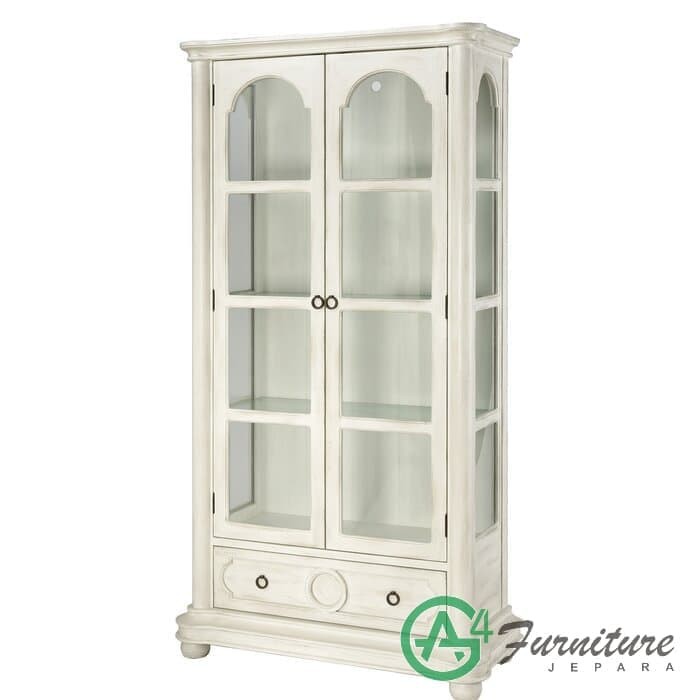 Lemari Hias Ruang Tamu Bolton Minimalis- Kayu Mahoni