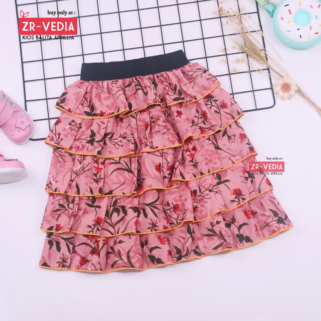 Rok Tumpuk Motif uk 1-9 Tahun / Skirt Pendek Polos Lucu Grosir Cewek Rok Anak Perempuan Cewek Murah