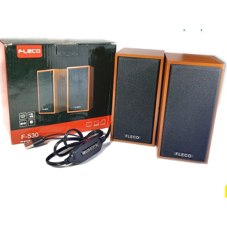 Speaker  Fleco F-530 Suara Jelas Dan Extra Bass Buat Komputer/Laptop/TV/Handphone