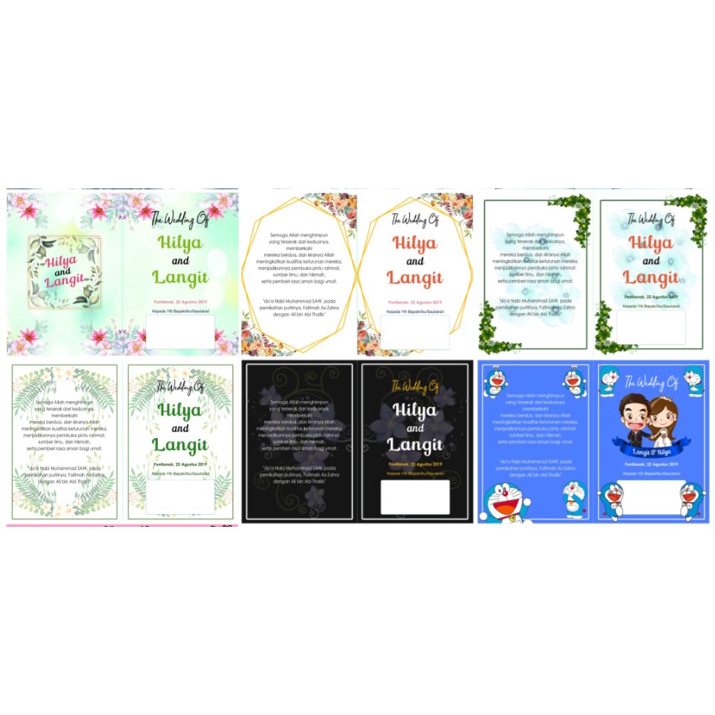 Paket Template Desain Undangan Custom Pernikahan Kekinian Terbaru PSD Usaha Percetakan Multimedia Termurah Terlaris NP14