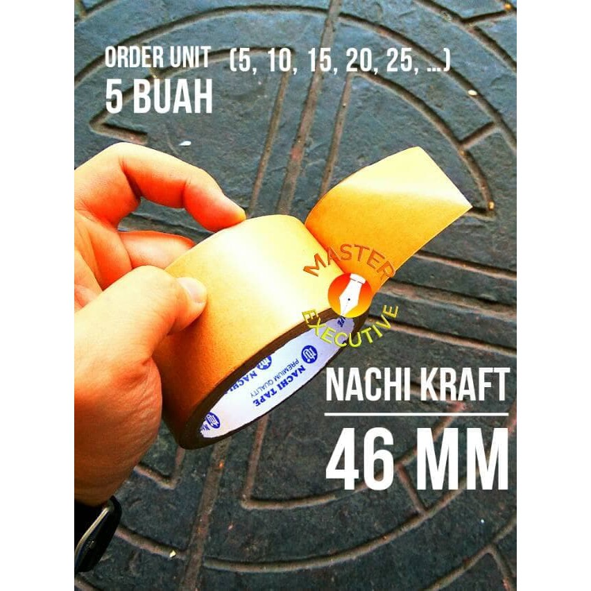 

[Pak - 5 Roll] Nachi Lakban Kraft Kertas Coklat 46 mm x 15 Yard