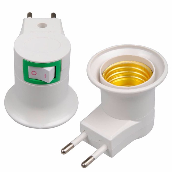 Fitting E27 Lampu Bohlam Portable EU Plug dengan Saklar