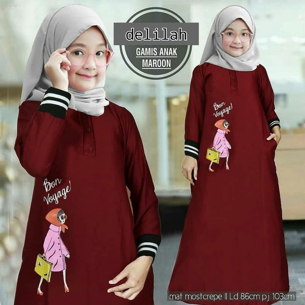  TERMURAH  Delilah kids 7 9 Tahun Baju  Muslim Gamis 