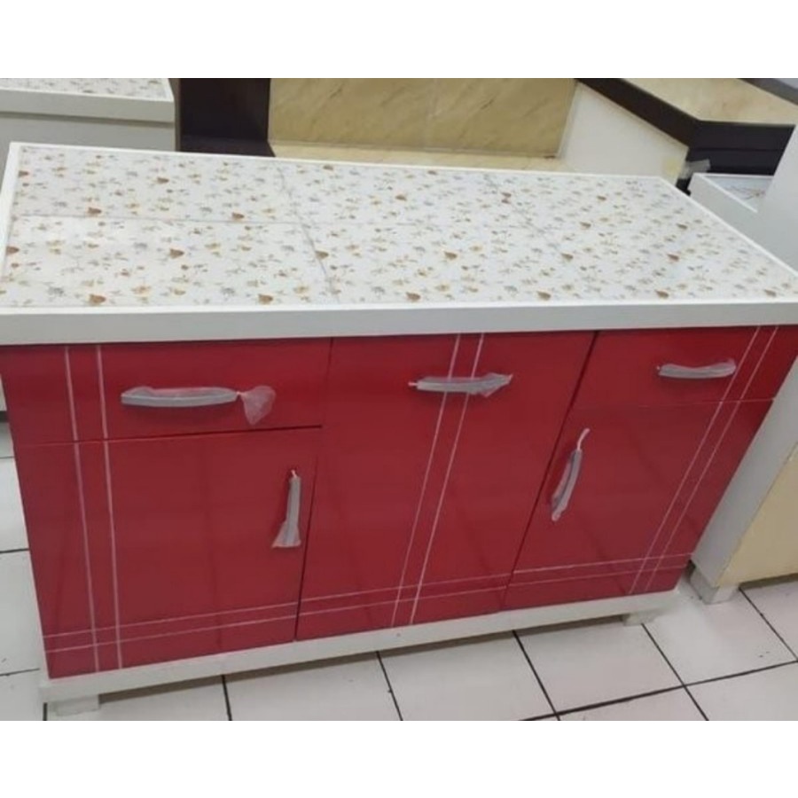 Rak kompor bawah kayu 3 pintu