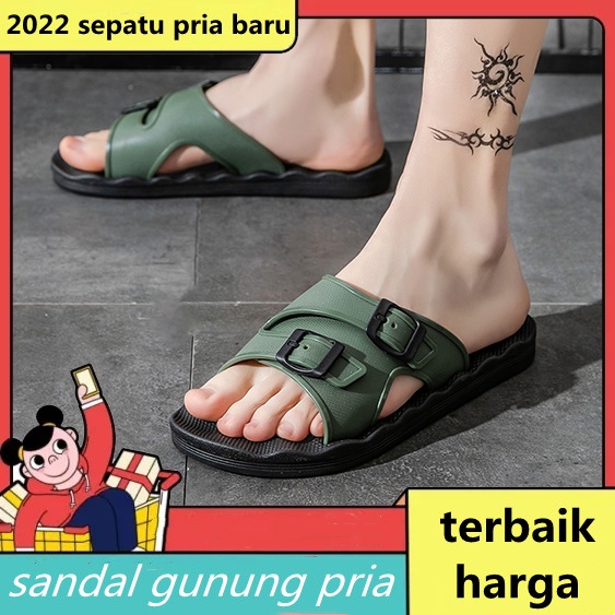 Sandal Pria/Sendal Laki Laki Dewasa/Sepatu Sendal Pria/Sendal Pria/ Dewasa Original  Cina/Hitam Kasual Sendal Pria Gunung Sandal Cowok Kekinian Fashion Trendi Gaya