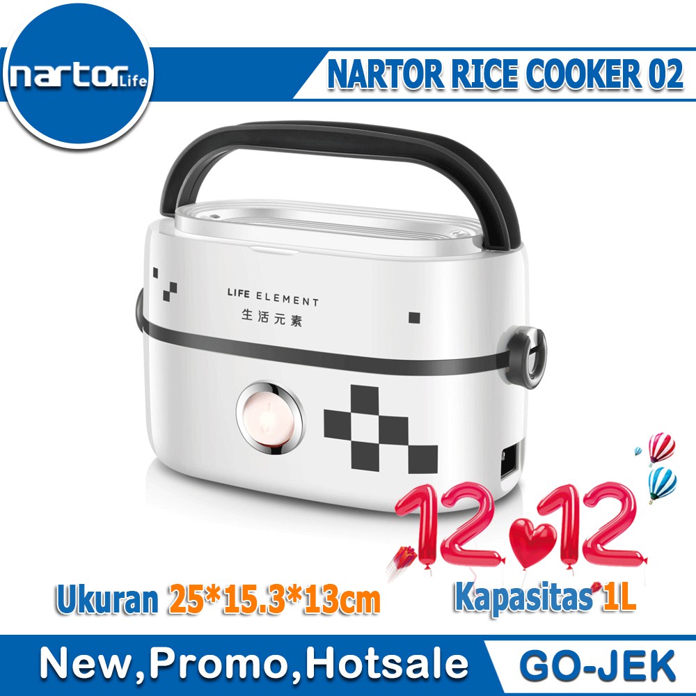 NARTOR RICE SERBAGUNA DALAM MEMASAK Mini Penanak Nasi Rice cooker kecil Portable Travel Rice COOKER