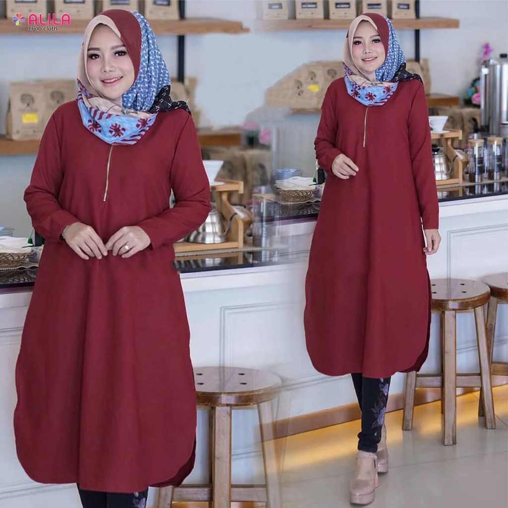 PIXIE TUNIK Bahan MOSSCRAPE BUSUI Atasan Tunik Wanita Terbaru 2020 Kekinian Tunic Wanita Jumbo Murah