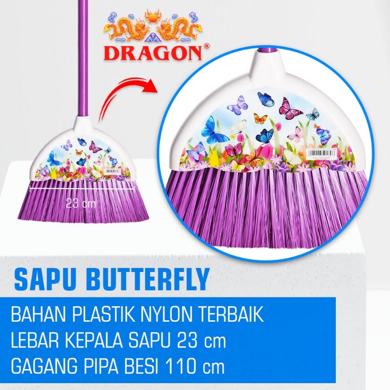 sapu ungu / sapu nilon ungu / Sapu Butterfly Dragon ungu