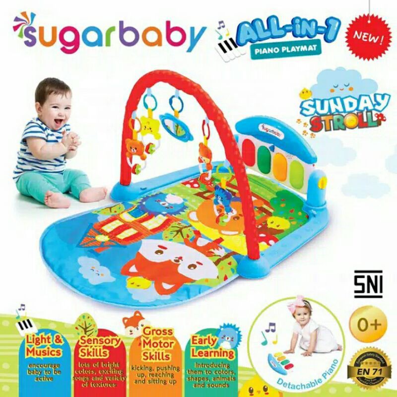 SUGAR BABY / Playmat sugar baby / Baby play Gym Piano / play Mat Piano Musical/Play Gym Piano