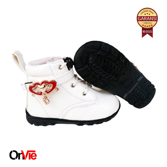 Sepatu Boots Anak Perempuan Motif Pita Love Hati 22-35 | Sepatu Pesta Formal Onvie