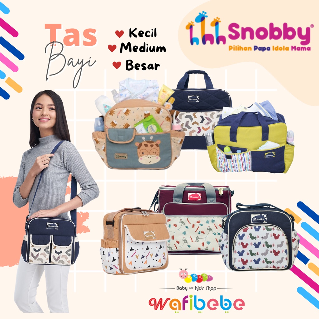 Jual Snobby Tas Perlengkapan Bayi Diapers Bag Popok Besar Medium Kecil