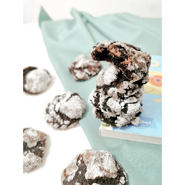

Double Choc Crinckle Cookies with Sea Salt