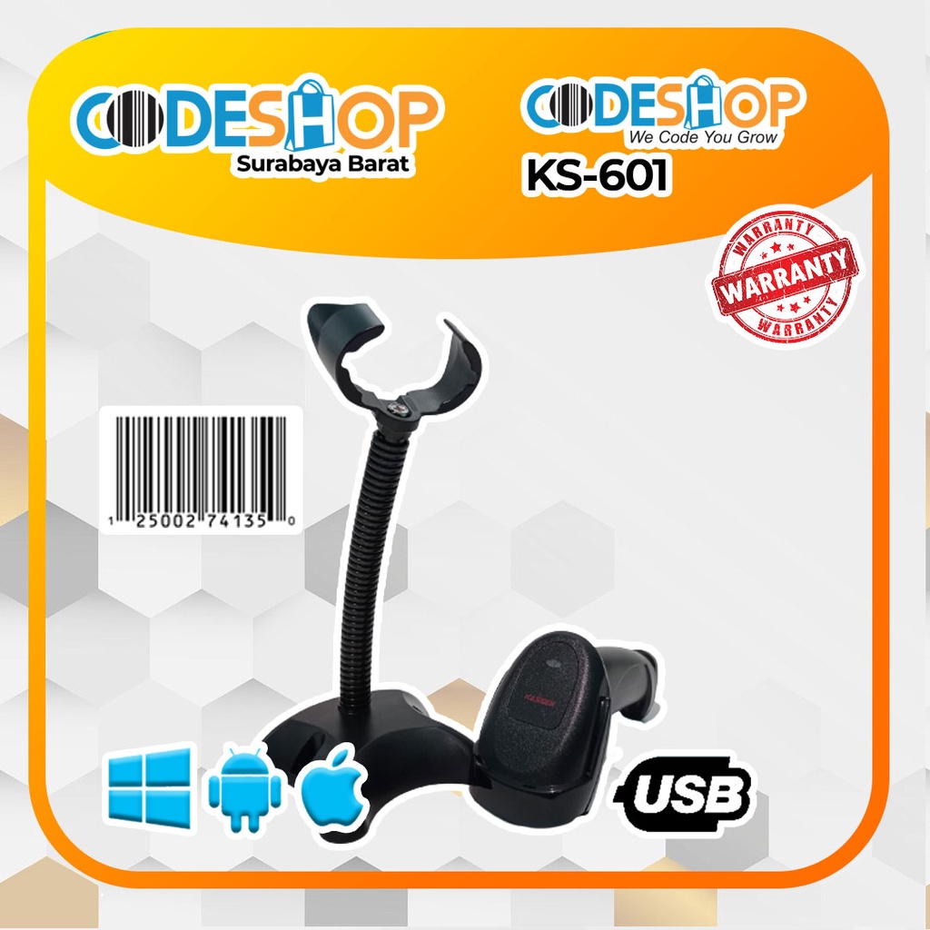 Scanner Barcode Kassen KS 601 Usb Stand