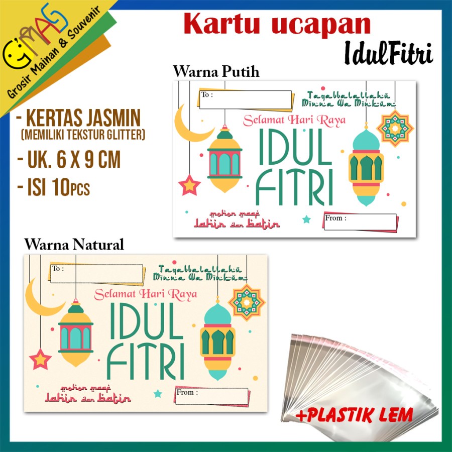 

Kartu Ucapan Lebaran isi 10pcs + Plastik lem 6x8cm