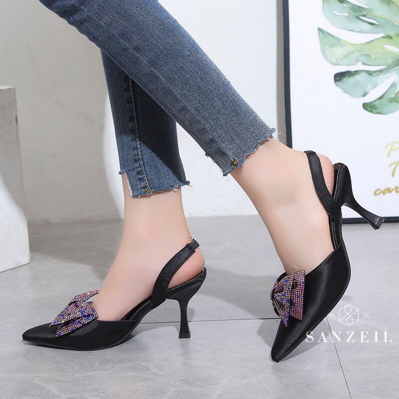 SG9091 syafniegalery  Sanzeil Ribbon Original Brand heels wanita import