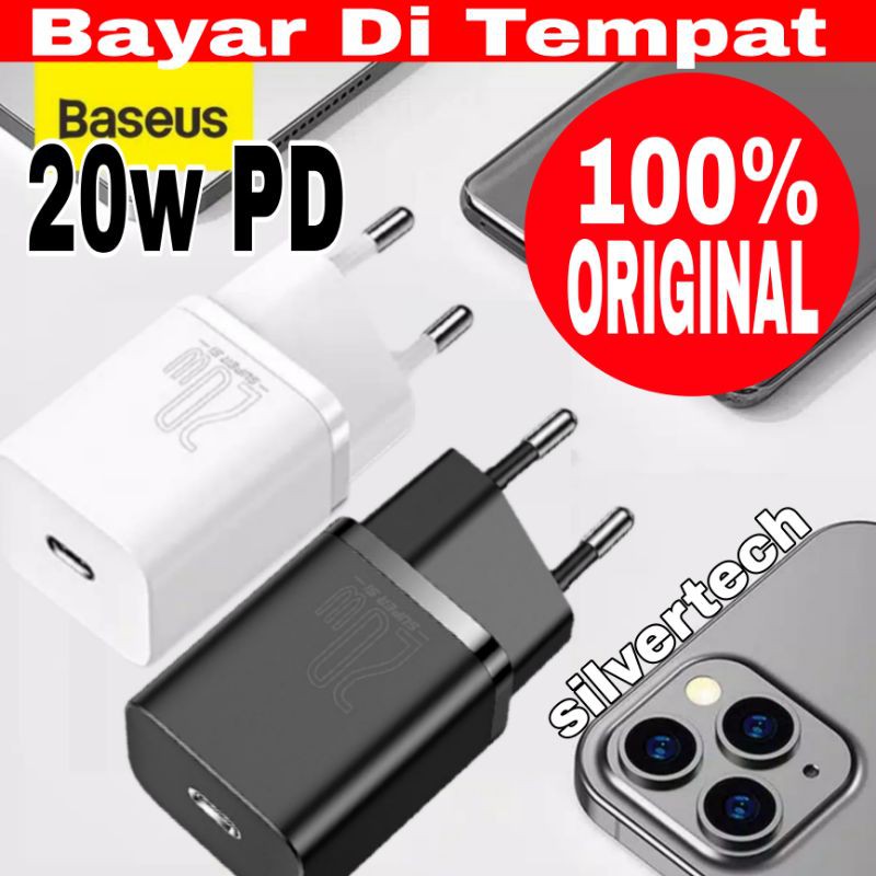 KEPALA CHARGER TYPE C PD BASEUS ORIGINAL QUICK CHARGER 20W IPHONE 12 ORIGINAL