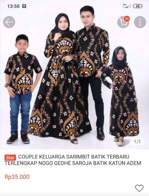 Couple Keluarga Sarimbit Batik Terbaru Terlengkap Nogo Gedhe Saroja Batik Katun Adem Nyaman Murah