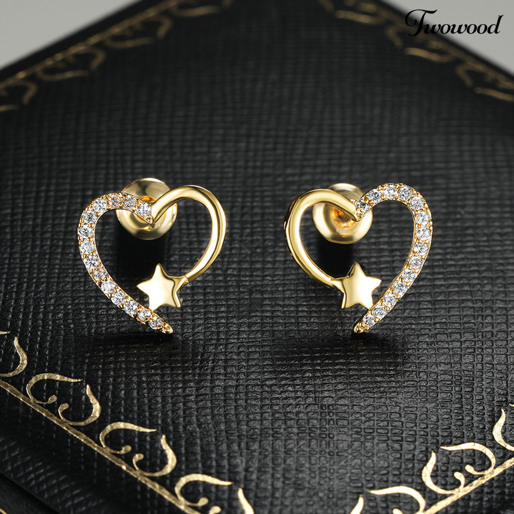 Anting Stud Shiny Anti Karat Untuk Pertunangan