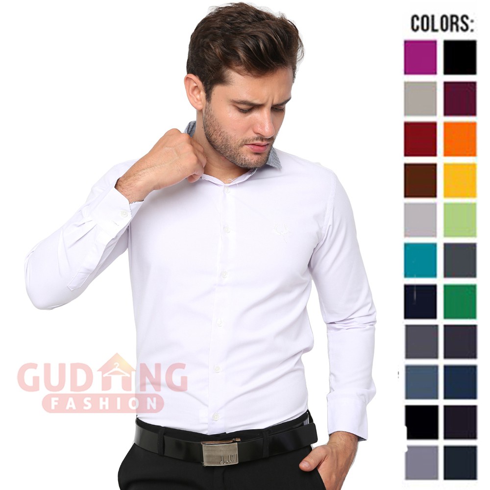 Kemeja Pria Modis Katun Pajang Model Slimfit - Banyak Pilihan Warna LNG (COMB)