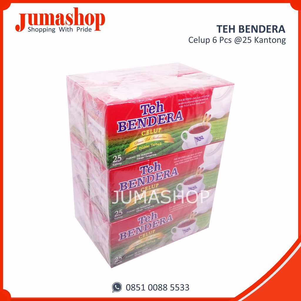 

Teh Bendera Celup 25 Kantong x 6 Pcs - Jumashop Jakarta Bogor Depok