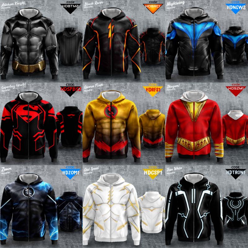 JAKET HOODIE SUPERHERO, ANIME, TOKUSATSU. All New.