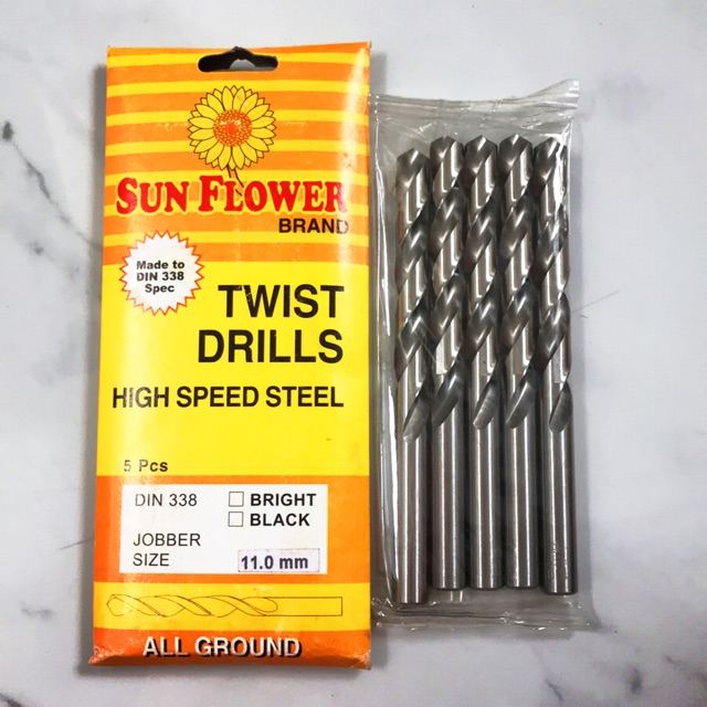 Mata Bor Besi SUN FLOWER 11mm - Hss Twist Drill Bit Bunga (1 pcs)