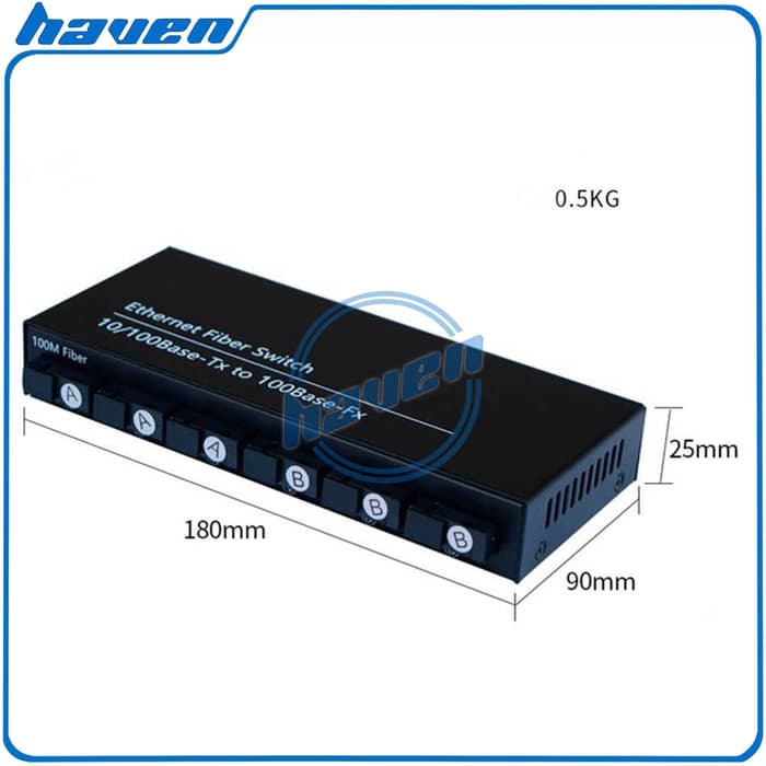 Media Converter 6 Port FO Switch Fiber Optic 6 Port SC 100 Mbps