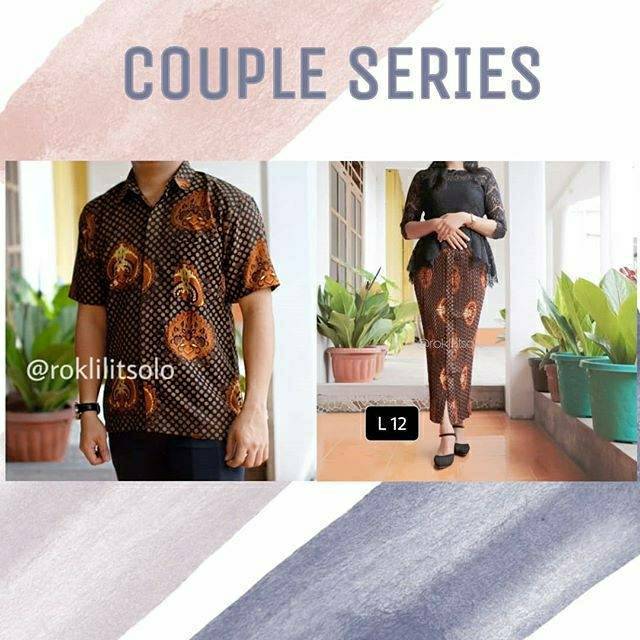 Batik couple batik set / batik / rok batik /  batik couple / batik truntum garudo / rok plisket L 12