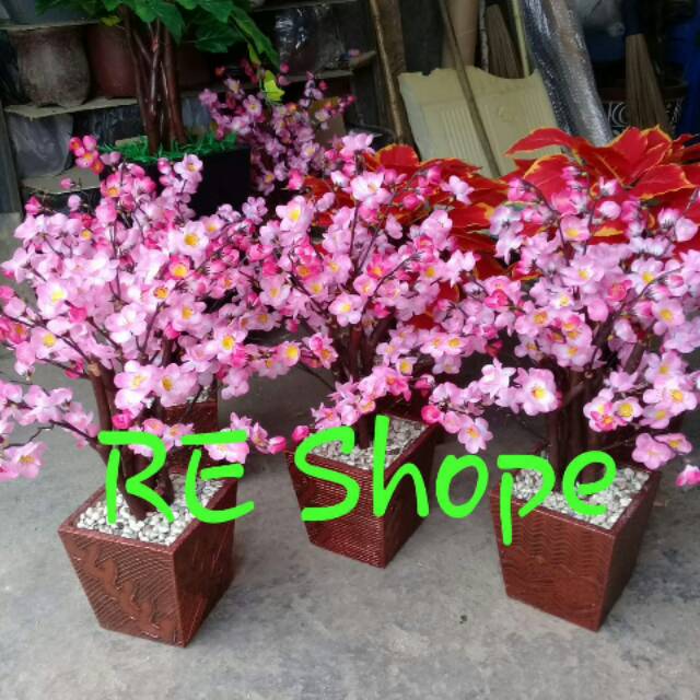 bunga Sakura tinggi 50cm Bunga Meja pohon Hias Plastik artificial - pohon sakura