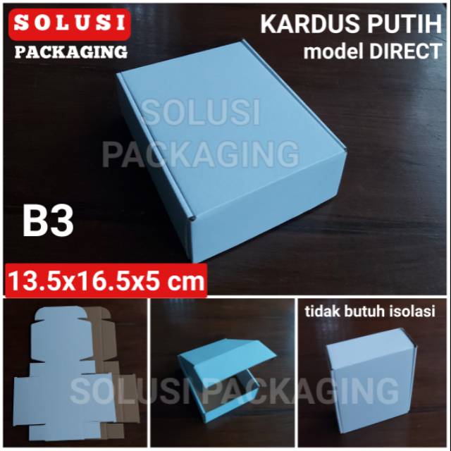 

isi 10 KARDUS KOTAK B-3 PUTIH POLOS KARTON BOX PACKING DUS DOS CORRUGATED