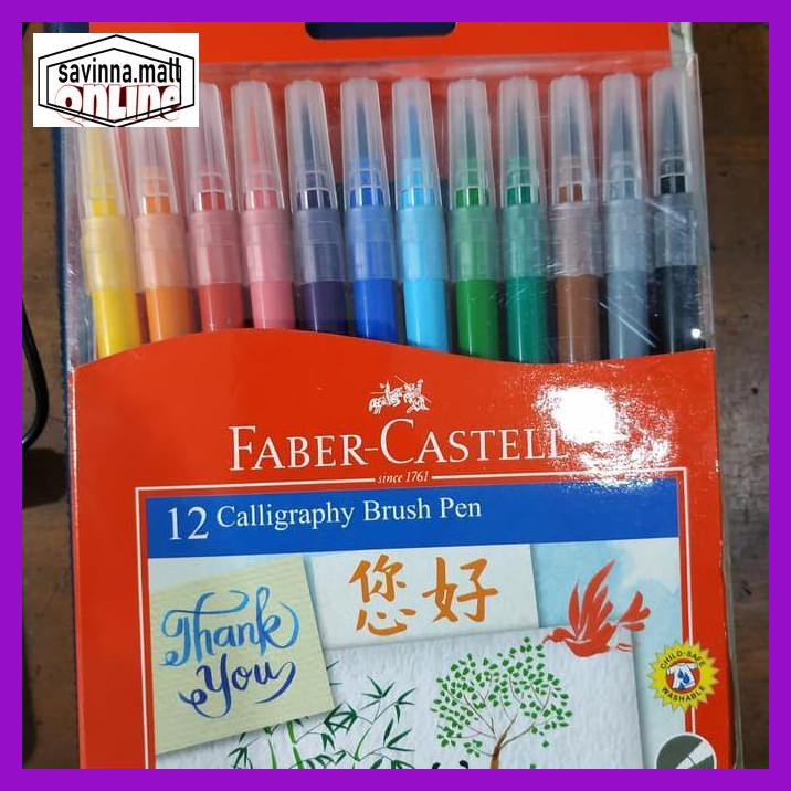 

U0Uo879- Brush Pen Set 12 Faber Castle Calligraphy Y7Ry688-