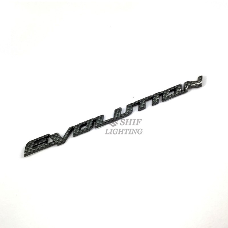 1Pc Stiker Emblem / Badge Motif Evolusi Bahan Carbon Fiber untuk Mobil