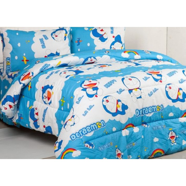 Jaxine Bedcover Set Katun Motif Doraemon Rainbow Bedcover Katun Shopee Indonesia