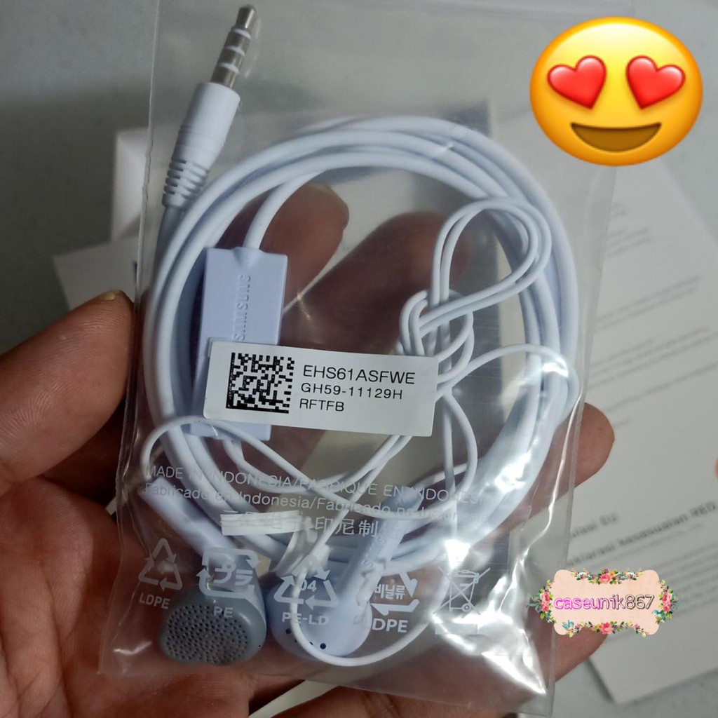 Headset Headsfree henset Hf Samsung J1ace , J2prime , J3 , J5 ,A10s ,s5830 original INDONESIA CS1123