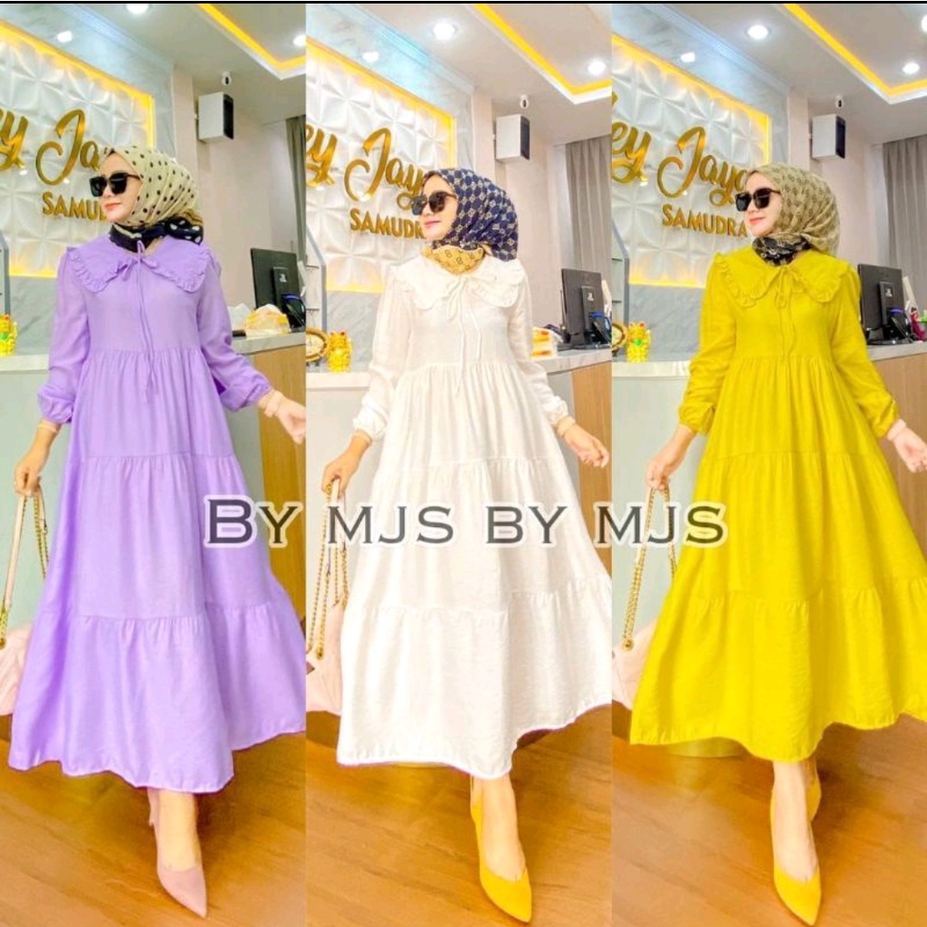 NAOMI MIDI DRESS MUSLIM POLOS KOREAN STYLE VINTAGE PREMIUM KANCING COD MURAH Zendaya Midi Dress/ Mid
