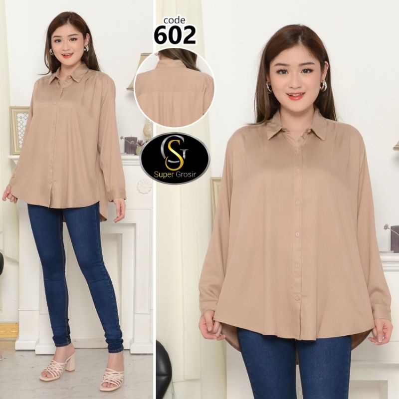 KEMEJA WANITA TANGAN PANJANG / KEMEJA WANITA PUNDAK LIPAT KATUN TWILL 30s - 602-MILO