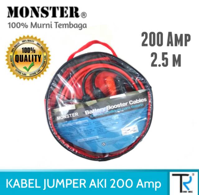 Kabel Aki Jumper Mobil Motor Booster Accu 200 Amper MONSTER Murni Tembaga