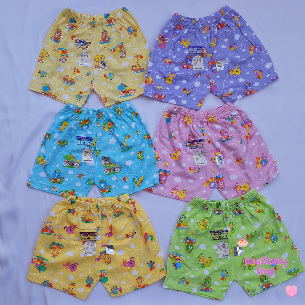 Celana pendek bayi Rimoshi warna motif S,M,L,XL isi 1 PCS