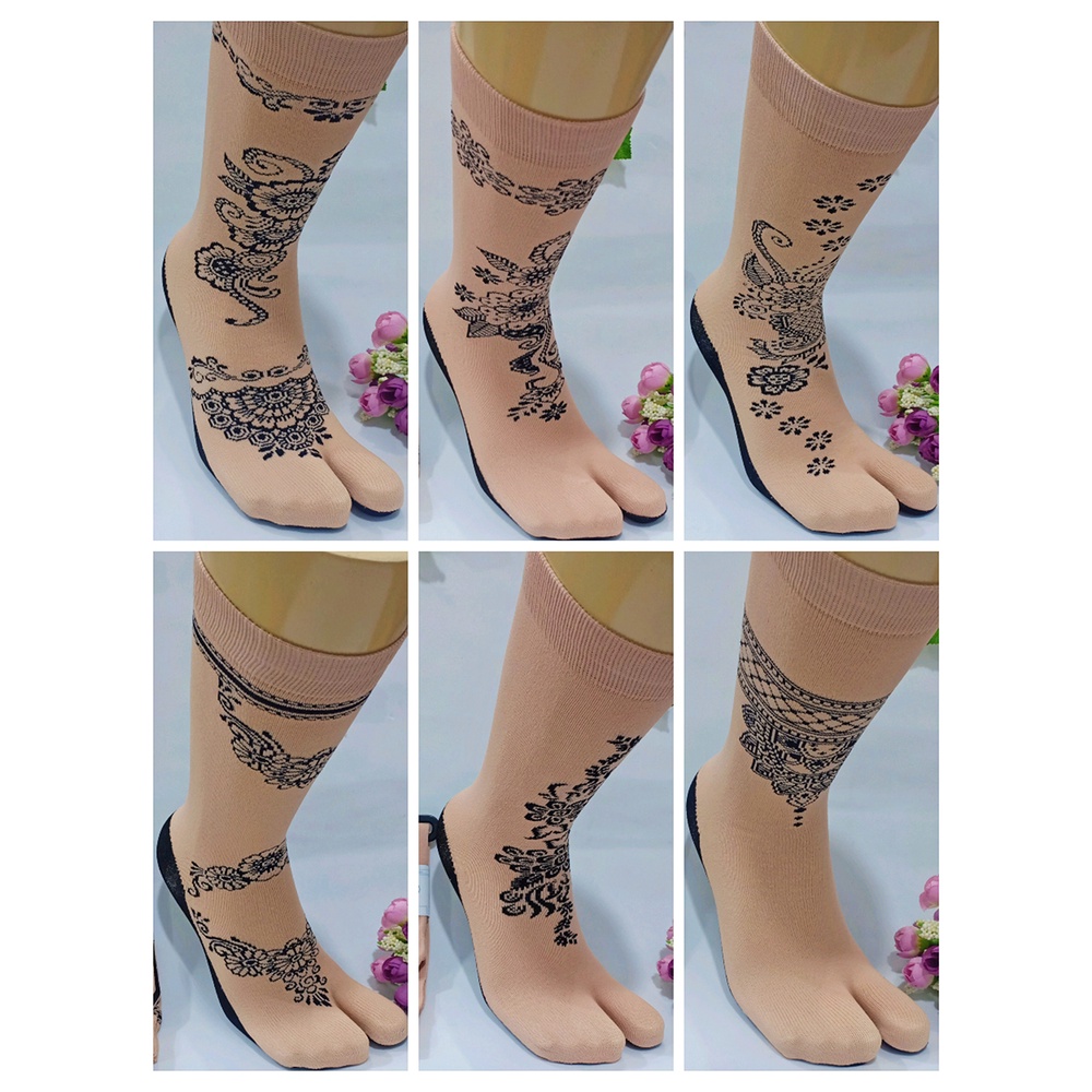 (12pasang) kaos kaki jempol motif PREMIUM tebal campur motif (nycream-1)