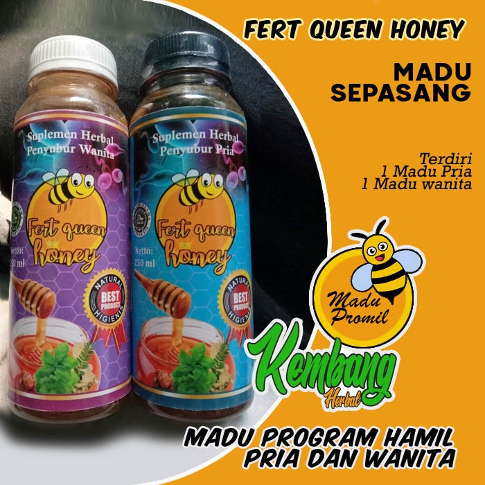 Fert Queen Honey Madu Program Hamil Wanita dan Pria Penyubur Kandungan dan Sperma Promil Suami Istri