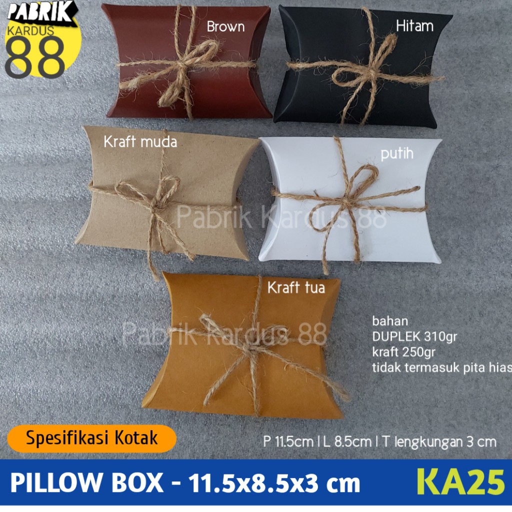 

ISI 36 BIJI pillow box 11cm ka25 | kotak kado kardus sabun dus souvenir aksesoris