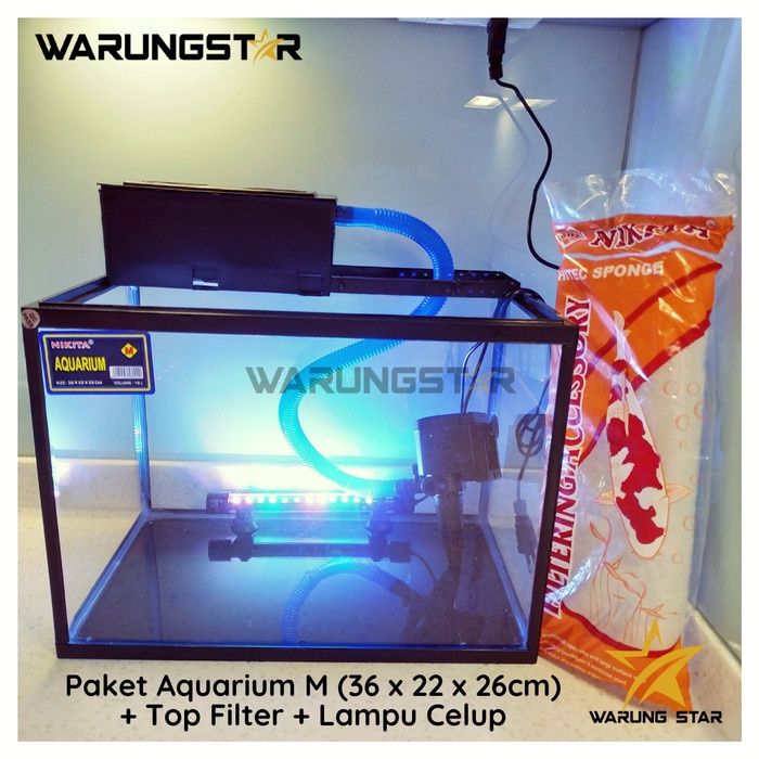 PAKET AQUARIUM NIKITA MEDIUM / AQUARIUM KACA NIKITA TRISET M 18 LITER