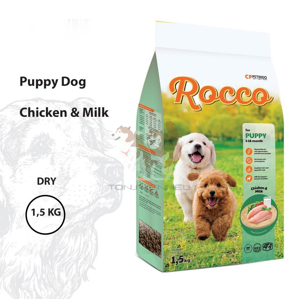 Rocco Chicken &amp; Milk Puppy Dog Food 1,5 kg Adult Beef &amp; Chicken Duck &amp; Chicken Lamb &amp; Chicken Makanan Anak Anjing Ras Anakan Dewasa