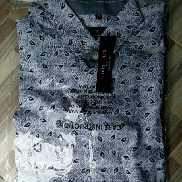 Vm Kemeja Batik Casual Slimfit Panjang Abu Muda - Long Slim Shirt B-207