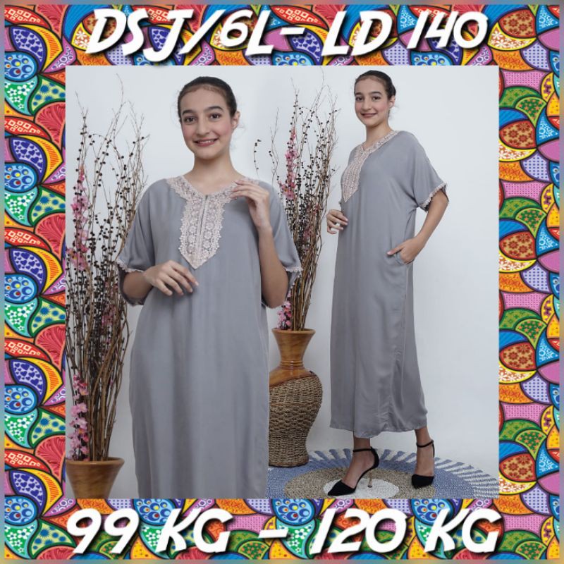 Daster Arab Homey Dress Jumbo Busui Resleting Rayon Premium Baju Hamil LD 120 130 140 150