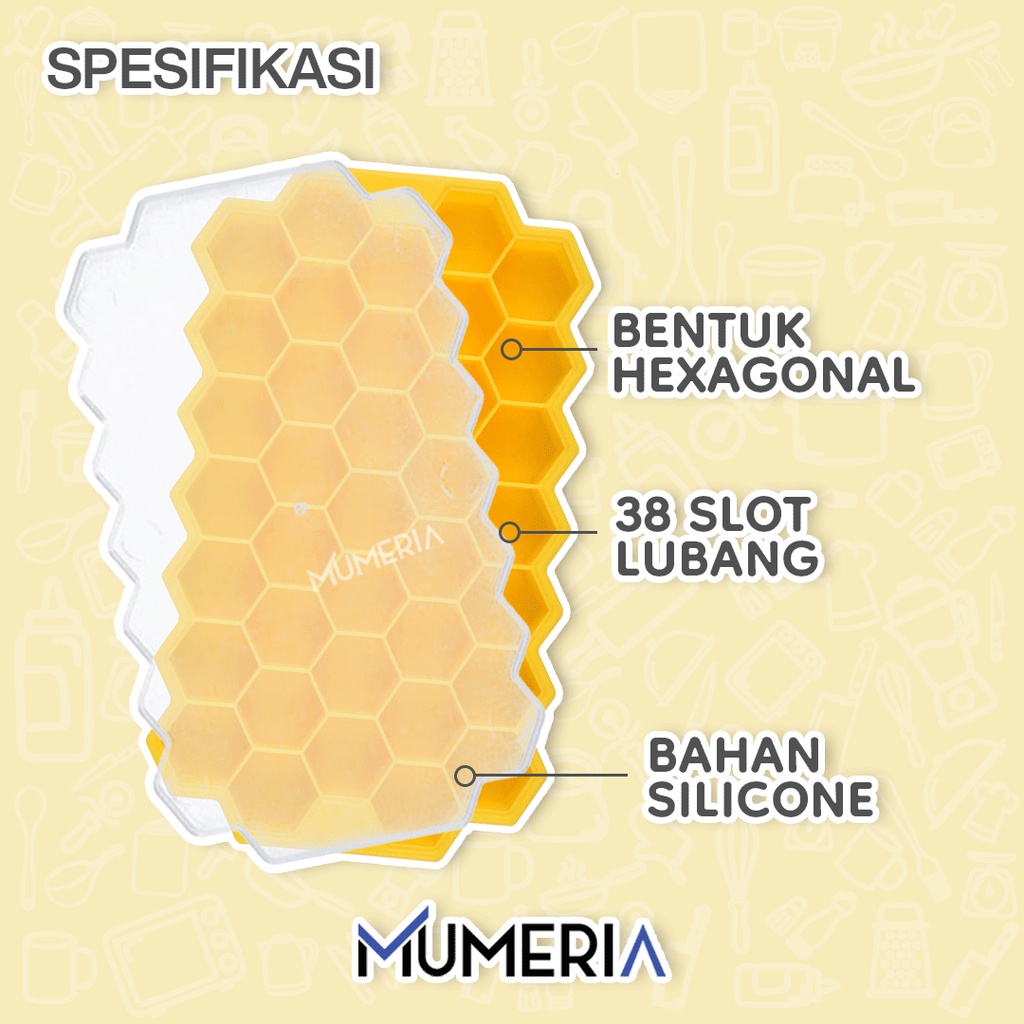 Cetakan Es Batu Ice Cube Tray Agar Jelly Buah Coklat Silikon Honeycomb Flexibel Hexagonal Food Grade