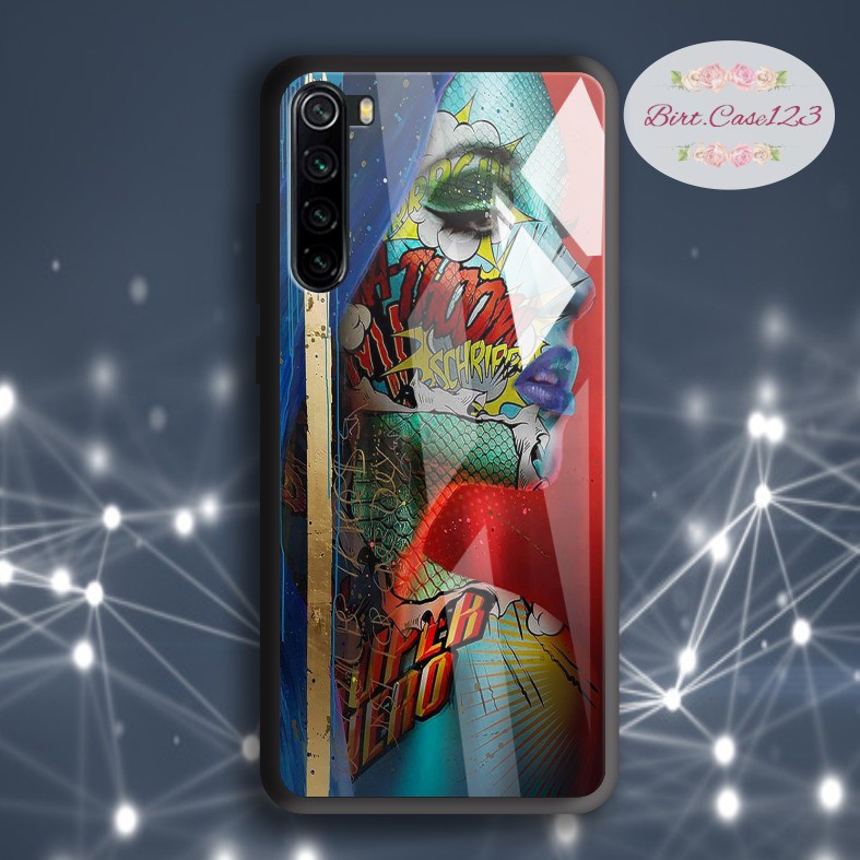 Case casing softcase silikon Gambar pop art face back case glass oppo samsung vivo xiaomi etc