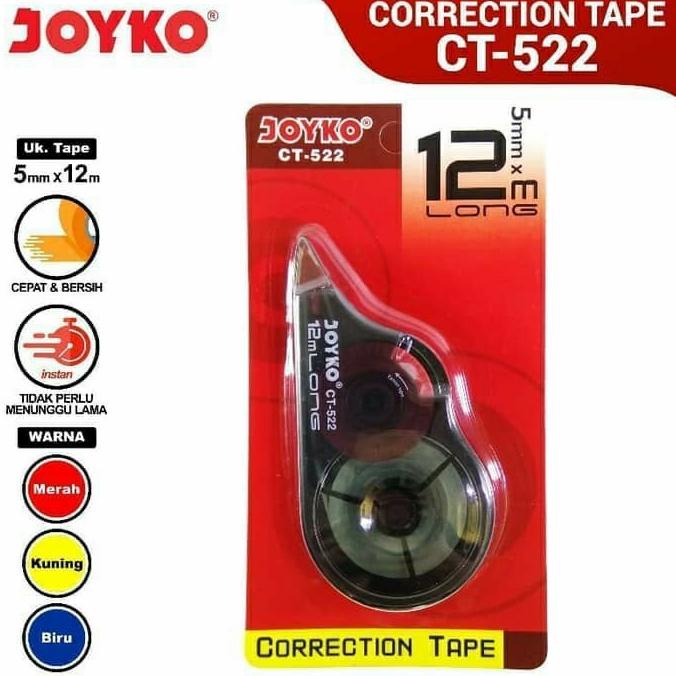 

(COD) CORRECTION TAPE JOYKO CT-522 5MM X 12M TIP EX KERTAS (PER LSN) PROMO Kode 541