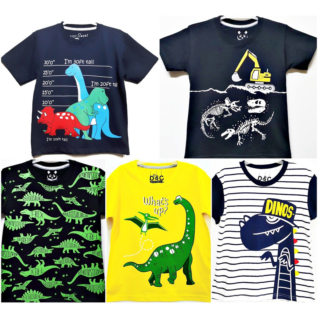  Baju  Kaos  anak  laki  laki  umur 1 10  tahun  Motif Dino 