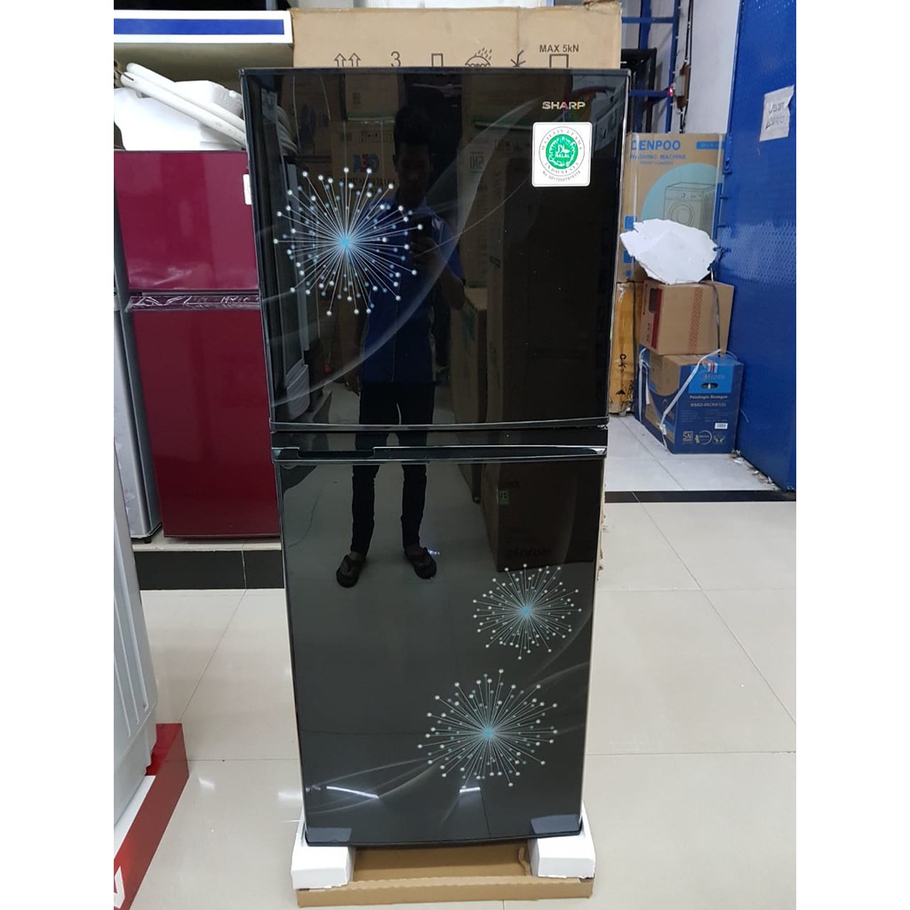 Kulkas 2 Pintu Sharp SJ 317 MG DB/DP 256 Liter Tinggi 163cm Shine Glossy Door Jumbo